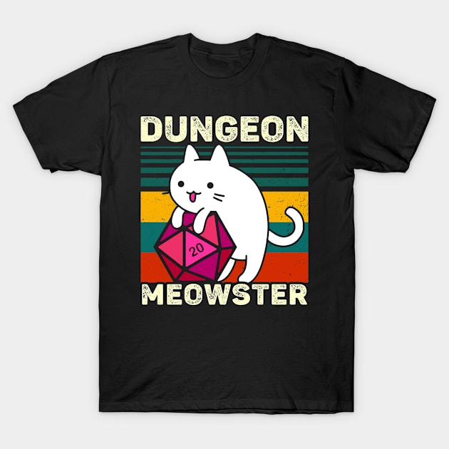 Dungeon Meowster Gamer Cat DnD T-Shirt by AllWellia